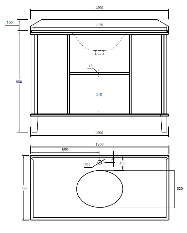 Coventry 120 x 55 Single Bowl Satin White Vanity with Real Marble Top & Ceramic Undercounter Basin