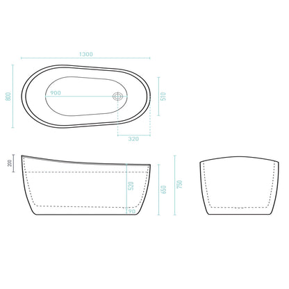 Decina Cosmo 1300mm Freestanding Bath