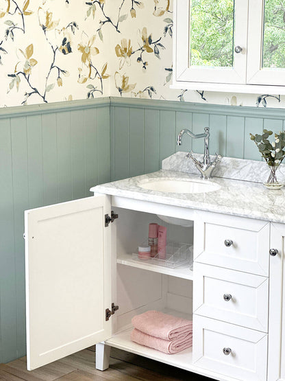 Coventry 150 x 56 Double Bowl Satin White Vanity with Real Marble Top & Ceramic Undercounter Basins