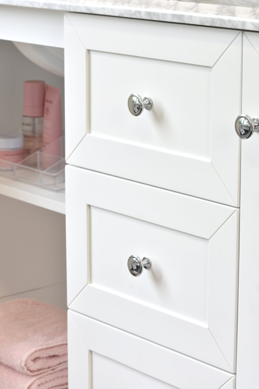 Coventry 150 x 56 Double Bowl Satin White Vanity with Real Marble Top & Ceramic Undercounter Basins