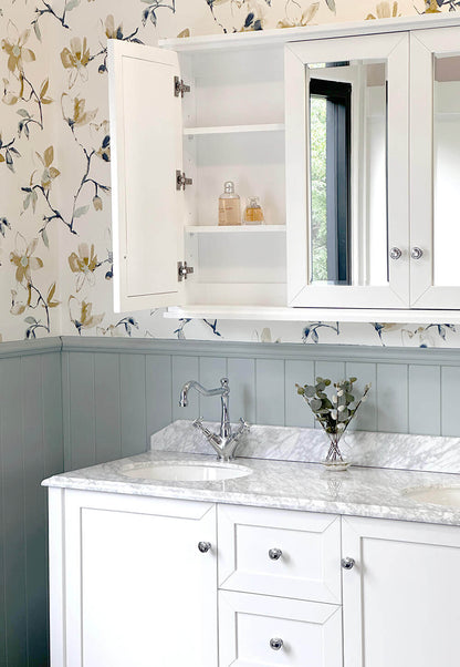 Coventry 150 x 56 Double Bowl Satin White Vanity with Real Marble Top & Ceramic Undercounter Basins