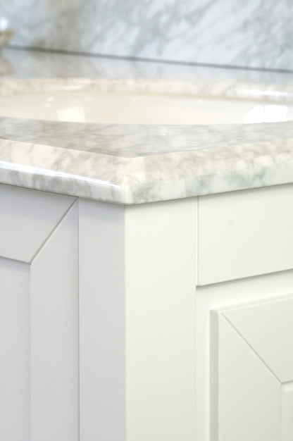 Coventry 150 x 56 Double Bowl Satin White Vanity with Real Marble Top & Ceramic Undercounter Basins