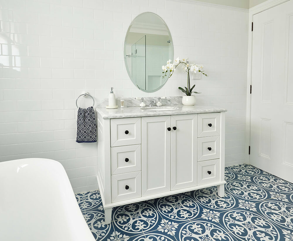 Coventry 120 x 55 Single Bowl Satin White Vanity with Real Marble Top & Ceramic Undercounter Basin