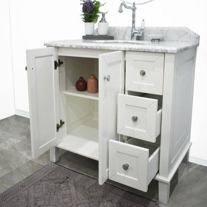 Turner Hastings Coventry 90x55 White Vanity with Marble Top