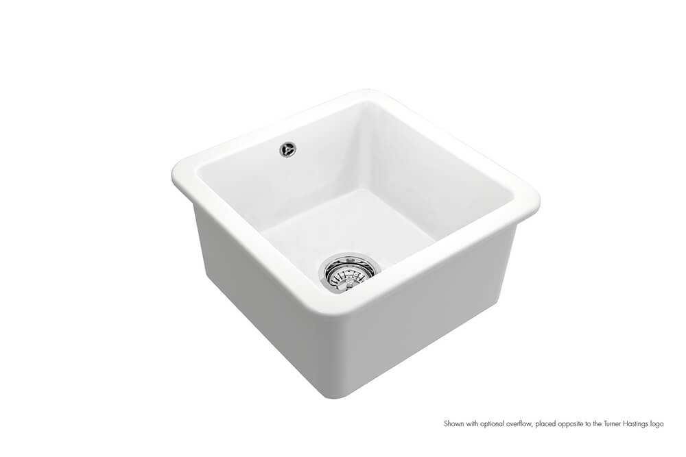 Cuisine 46 x 46 Inset / Undermount Fine Fireclay Matte White Sink