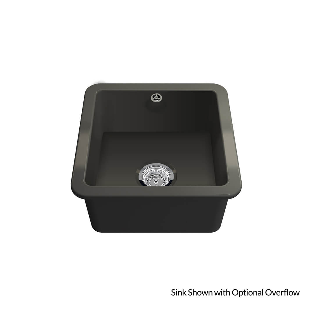 Cuisine 46 x 46 Inset / Undermount Fine Fireclay Matte Black Sink