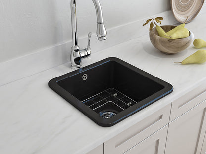 Cuisine 46 x 46 Inset / Undermount Fine Fireclay Matte Black Sink