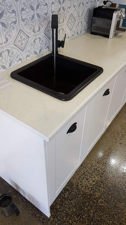 Cuisine 46 x 46 Inset / Undermount Fine Fireclay Matte Black Sink