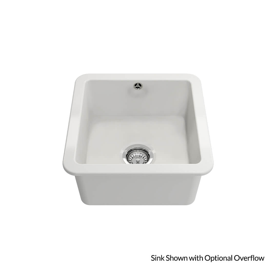 Cuisine 46 x 46 Inset / Undermount Fine Fireclay Gloss White Sink