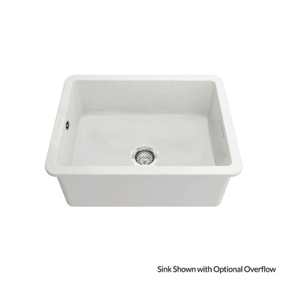 Cuisine 60 x 46 Inset / Undermount Fine Fireclay Matte White Sink
