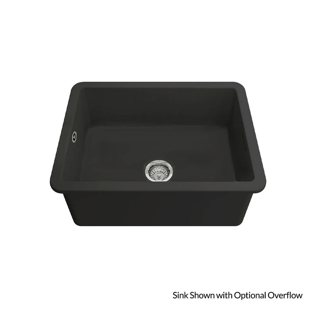 Cuisine 60 x 46 Inset / Undermount Fine Fireclay Matte Black Sink