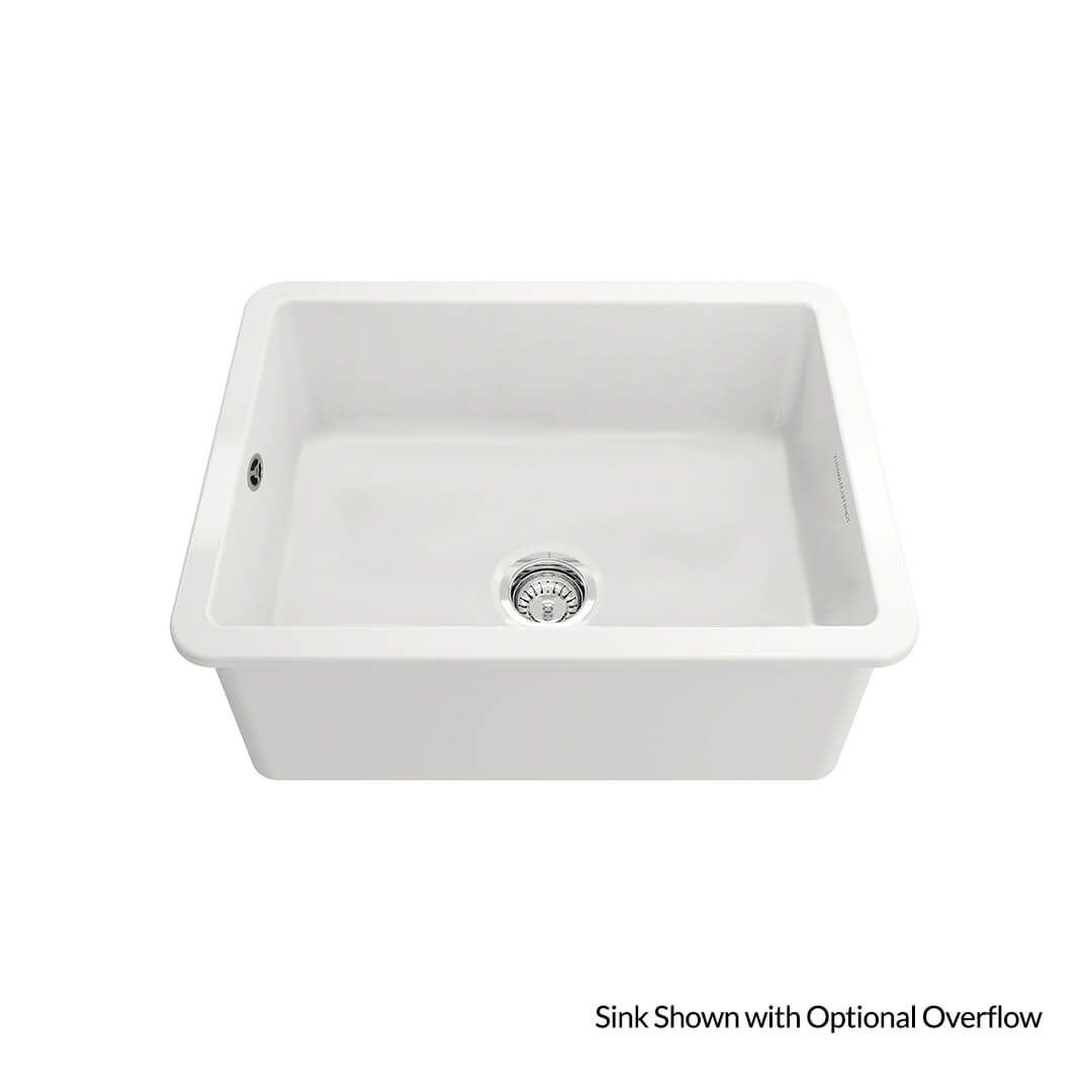 Cuisine 60 x 46 Inset / Undermount Fine Fireclay Gloss White Sink