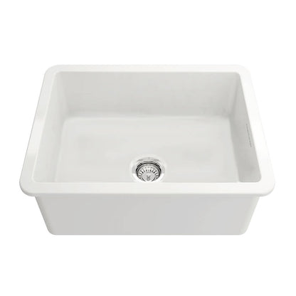 Cuisine 60 x 46 Inset / Undermount Fine Fireclay Gloss White Sink