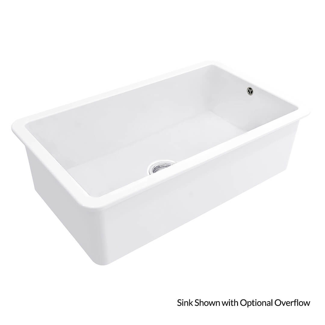 Cuisine 81 x 48 Inset / Undermount Fine Fireclay Matte White Sink