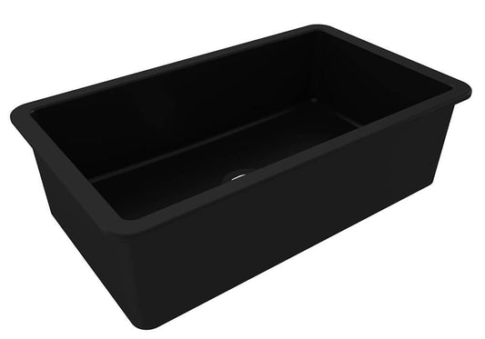 Cuisine 81 x 48 Inset / Undermount Fine Fireclay Matte Black Sink