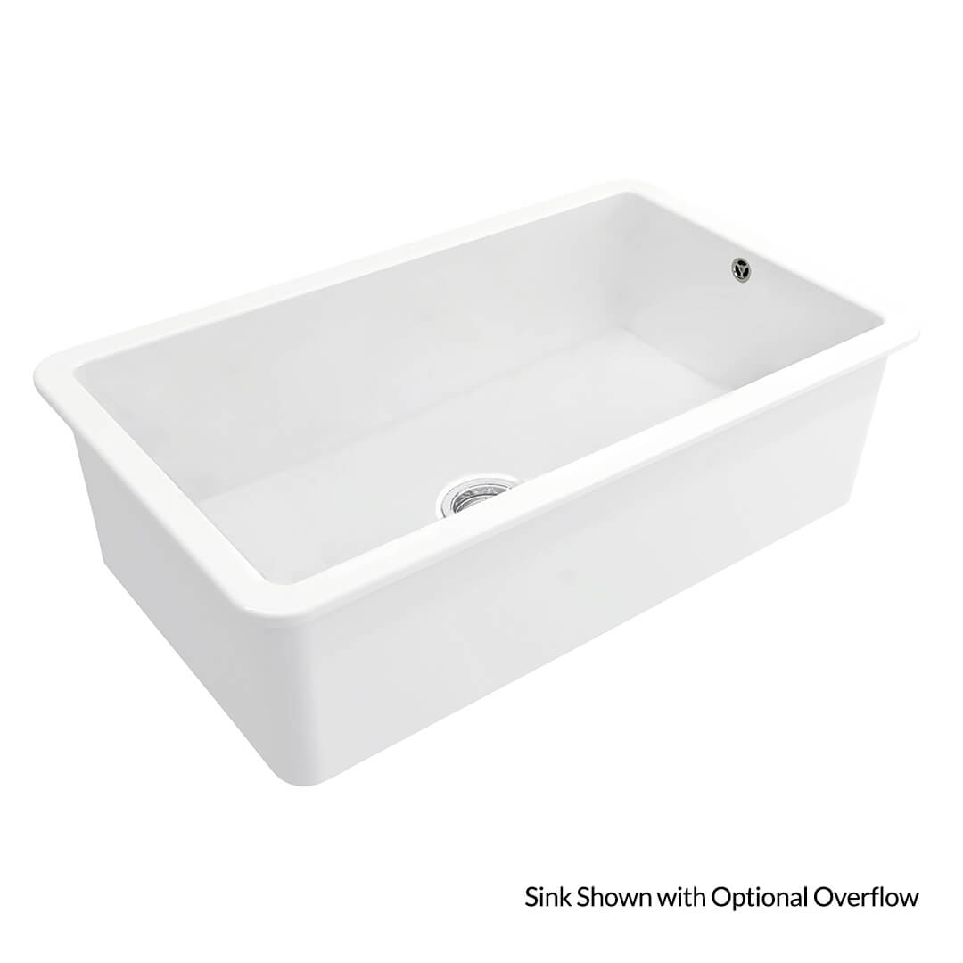 Cuisine 81 x 48 Inset / Undermount Fine Fireclay Gloss White Sink