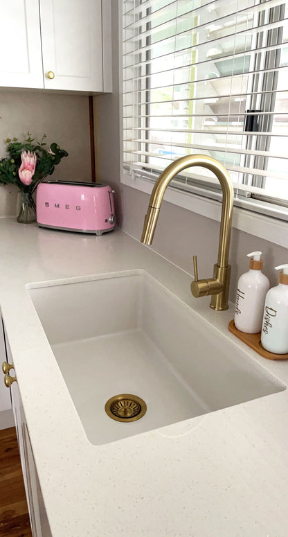 Cuisine 81 x 48 Inset / Undermount Fine Fireclay Gloss White Sink