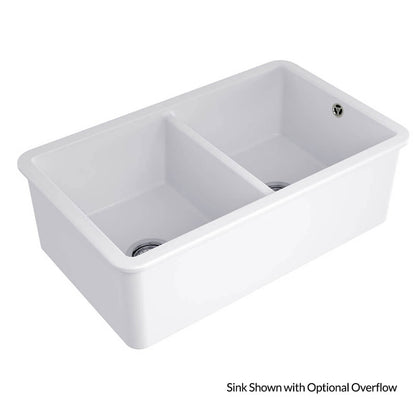 Cuisine 85 x 46 Double Inset / Undermount Fine Fireclay Matte White Sink