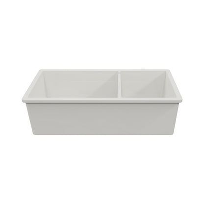 Cuisine 93 x 48 One and a Half Bowl Inset / Undermount Fine Fireclay Matte White Sink