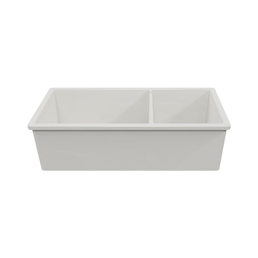 Cuisine 93 x 48 One and a Half Bowl Inset / Undermount Fine Fireclay Matte White Sink