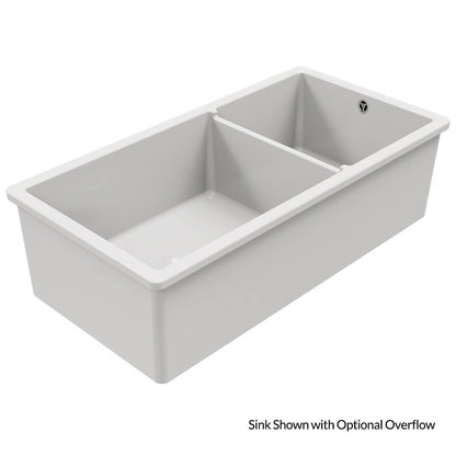 Cuisine 93 x 48 One and a Half Bowl Inset / Undermount Fine Fireclay Gloss White Sink
