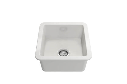 Cuisine 46 x 46 Inset / Undermount Fine Fireclay Gloss White Sink