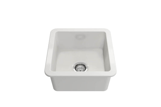 Cuisine 46 x 46 Inset / Undermount Fine Fireclay Gloss White Sink