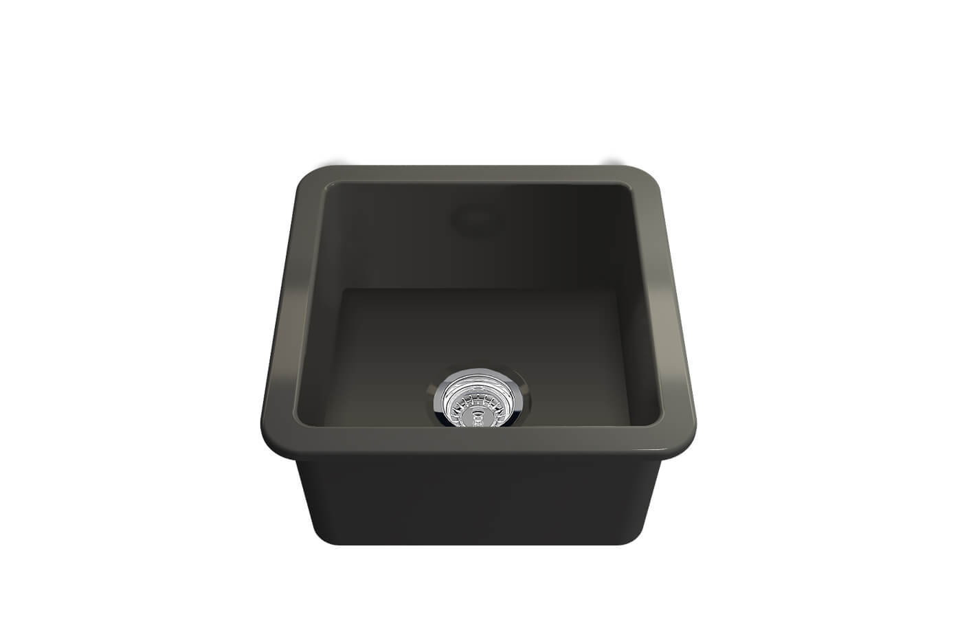 Cuisine 46 x 46 Inset / Undermount Fine Fireclay Matte Black Sink