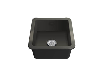 Cuisine 46 x 46 Inset / Undermount Fine Fireclay Matte Black Sink