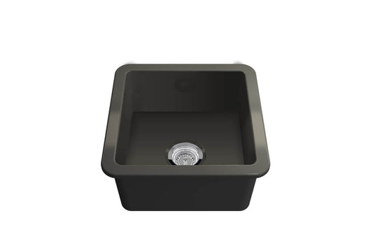 Cuisine 46 x 46 Inset / Undermount Fine Fireclay Matte Black Sink
