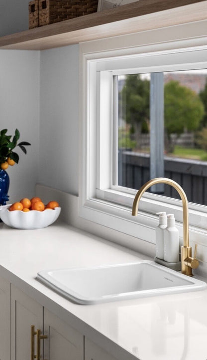 Cuisine 46 x 46 Inset / Undermount Fine Fireclay Gloss White Sink