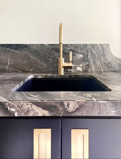 Cuisine 46 x 46 Inset / Undermount Fine Fireclay Matte Black Sink