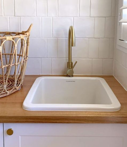 Cuisine 46 x 46 Inset / Undermount Fine Fireclay Gloss White Sink