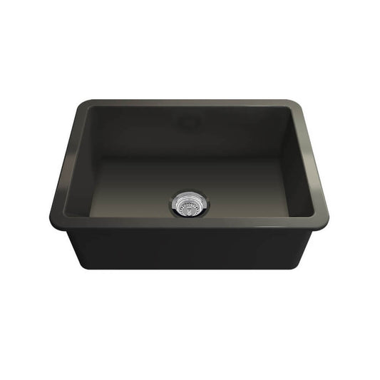 Cuisine 68 x 48 Inset / Undermount Fine Fireclay Matte Black Sink