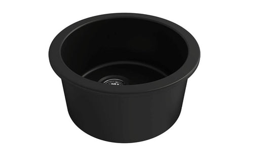 Cuisine Round 47 Inset / Undermount Fine Fireclay Matte Black Sink