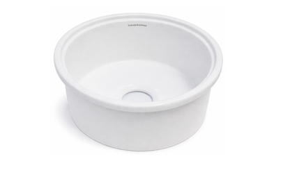 Cuisine Round 47 Inset / Undermount Fine Fireclay Matte White Sink