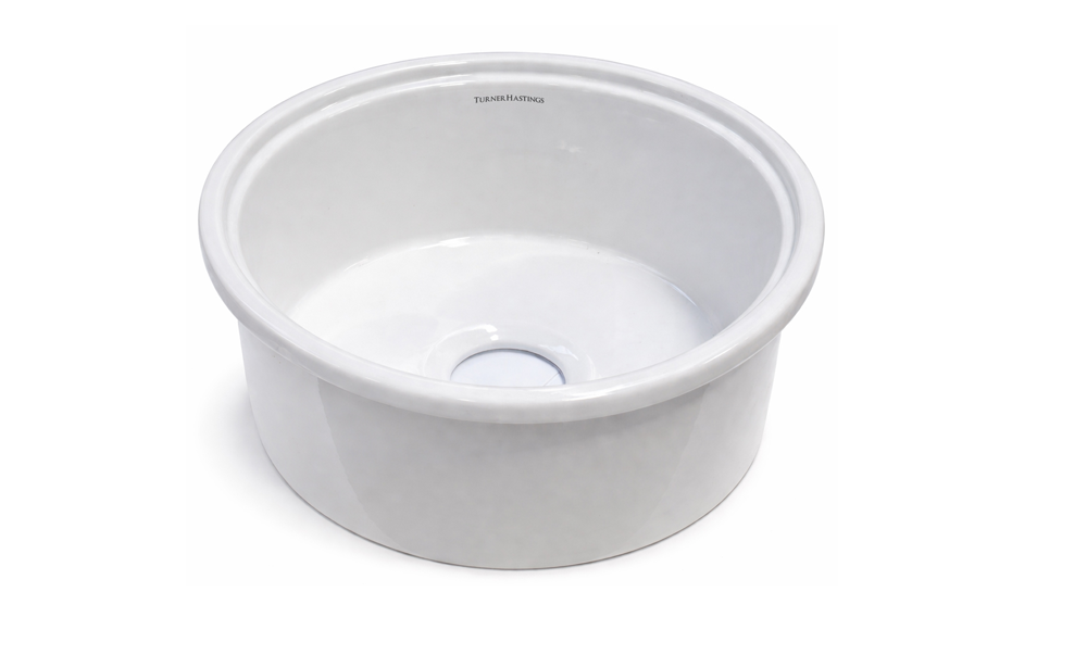 Cuisine Round 47 Inset / Undermount Fine Fireclay Gloss White Sink