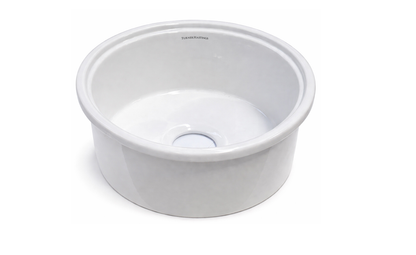 Cuisine Round 47 Inset / Undermount Fine Fireclay Gloss White Sink