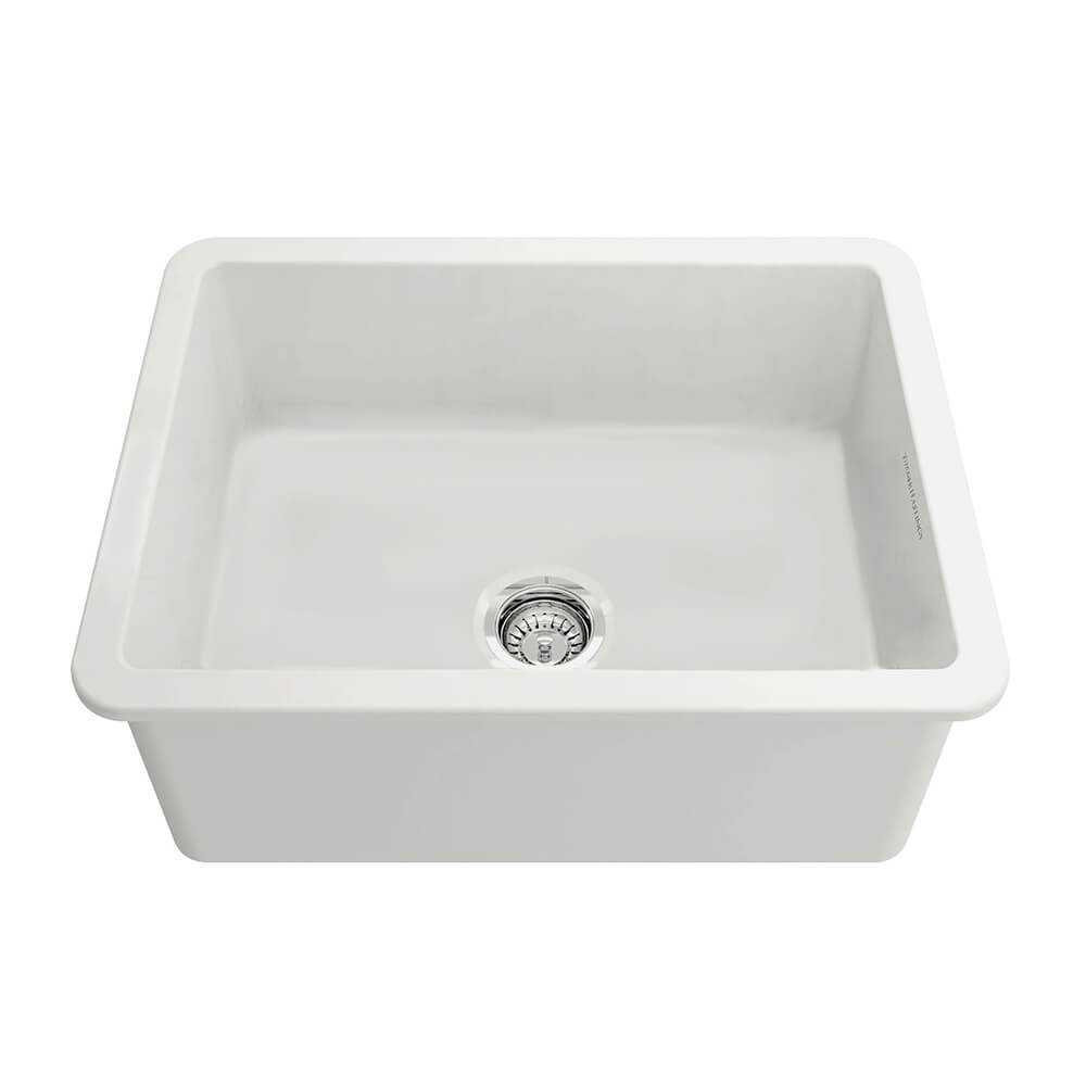 Cuisine 60 x 46 Inset / Undermount Fine Fireclay Matte White Sink