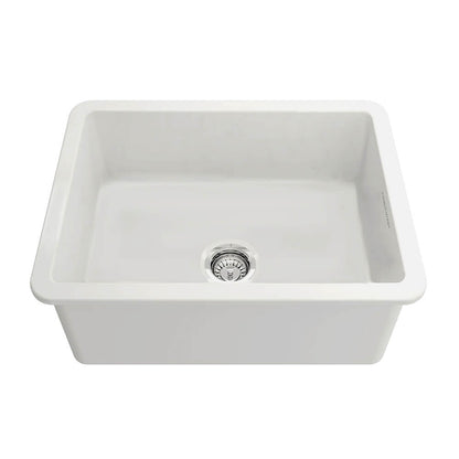Cuisine 60 x 46 Inset / Undermount Fine Fireclay Matte White Sink