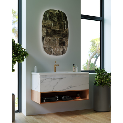 Belbagno Zero 1000mm Wall Hung Vanity Callacatta  Oak Zer-10