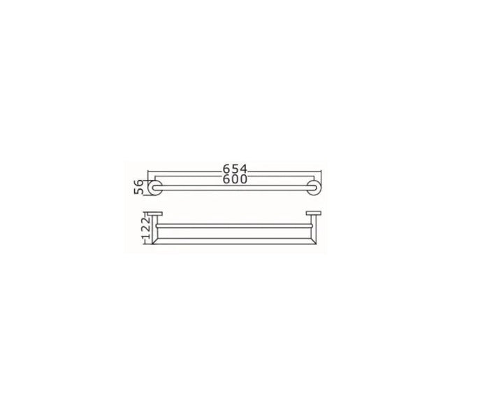 INSPIRE RONDO DOUBLE NON-HEATED TOWEL RAIL  600MM