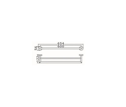 INSPIRE RONDO DOUBLE NON-HEATED TOWEL RAIL  600MM
