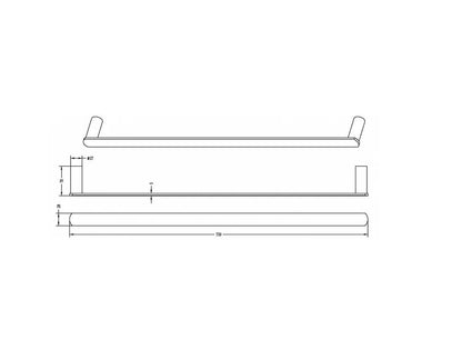 INSPIRE VETTO SINGLE NON-HEATED TOWEL RAIL CHROME 600MM AND 750MM