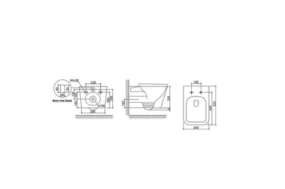 INSPIRE X-CUBE BOX RIM WALL HUNG PAN