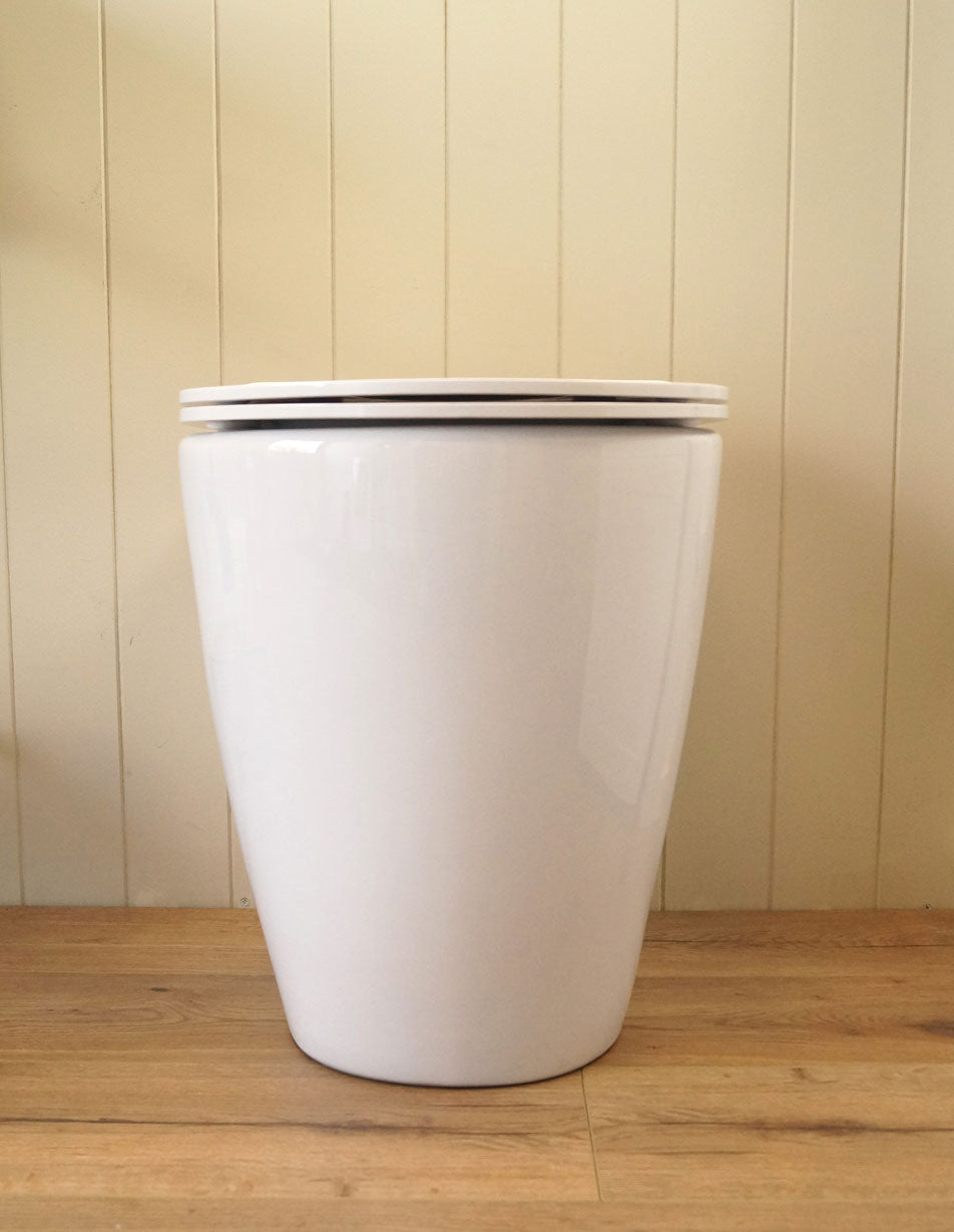 Narva Rimless Floor Mounted Pan with Soft Close Quick Release Seat