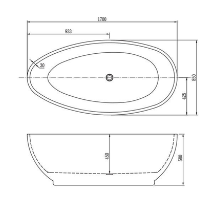 Belbagno Aveo Freestanding Bath  1700mm