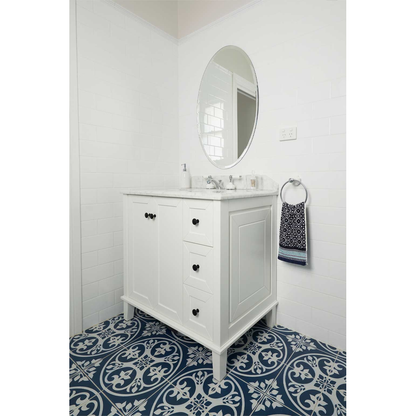 T&H Coventry 90 X 55 Satin  Vanity Real Marble Top & Ceramic U/C Basin