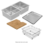 Abey Lago Double Sink with Accessories inc Dish Rack WNL200