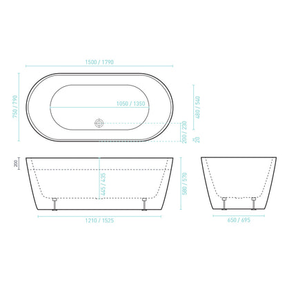 Decina Elinea 1500  Freestanding Bath